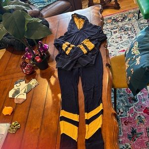 Sweat suit free people gold and navy cozy